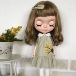 blythe   outfit 刺繍ワンピース&パッチンピン
