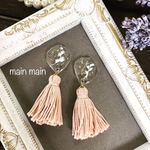 クリアボリュームタッセルピアス♡イヤリング