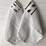 ◟̆◞̆シンプル❤︎グレー&グレー◟̆◞̆*ループ付ハンドタオル