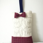 kaori5518様専用販売ページ★クマ柄ステッチキルティング　ファミリアチェック柄 レッド　お着替え袋　体操着入れ