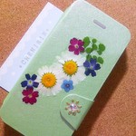 ＊特注品＊手帳型押し花のiPhoneケース＊