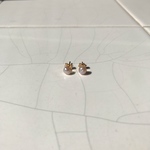14kgf 琵琶湖産 琵琶パール 淡水パール シンプルピアス 虹色 ピンク