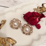 #603 パールフラワーピアス/イヤリング