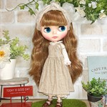 再販No.1494  リネンのエプロンワンピとインナー