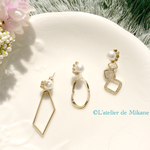 2way★入園式・卒園式・入学式・卒業式★コットンパールの大ぶりモチーフ・イヤーアクセ
