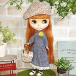 No.1512　ネイビーのギンガムチェックのワンピ