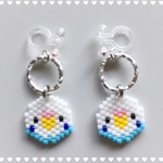セキセイインコ(白x水色)♀ノンホールピアス・ピアス