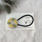 ミモザのリース刺繍  ②  ヘアゴム