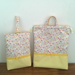 《S.Y.S様オーダー品》花柄×パウダーイエロー♡リボン セット【入園・入学】