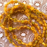 【6コセット】czech beads#チェコビーズ flower10㎜ yellow/mix inlay 