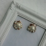 【オープン記念価格】コットンパール×ビジューピアス　#10