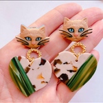イケメン猫さん♡コーヒーゼリーみたいなハート ピアス/イヤリング