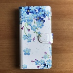 【ほぼ全機種対応】スマホケース　手帳　フラワー　花　忘れな草　勿忘草