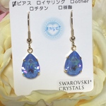  新色☆スワロフスキー一粒ピアス☆オーシャン