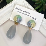 No.240   大人カラーのお花ピアス   
