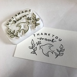 北欧モチーフ  THANKYOU so  much 消しゴムはんこ 