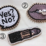 ビーズ刺繍ブローチ💋