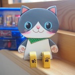 お座り🌟長靴ねこちゃん　ハチワレグレー　トールペイント