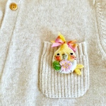 オカメインコちゃん羊毛ブローチ