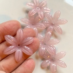 6弁 アクリル フラワー 花 ビーズ カボション ピンク ページュ  6個 