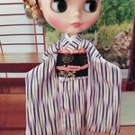 リカちゃん、ネオブライス振り袖正絹総裏仕立て　矢絣
