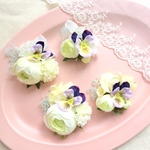 パンジーのプチフラワーディッシュ  ＊ コサージュ 卒園式 卒業式 入園式 入学式