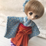 ハイカラさんセット　水色×橙