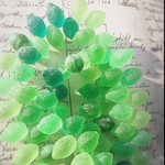【6コセット】czech beads#チェコビーズ lemon lime14×10㎜ green mix  top hole