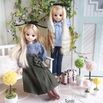 グリーンのミニチュアトピアリー リカちゃん、ブライスサイズ