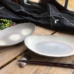 吹きの楕円皿