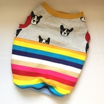 翌日発送★首38胴58着丈35レインボーフレブルタンクフレブル服小型犬フレンチブルドッグパグフレブル服