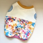 翌日発送★首38胴58着丈33ペイント白タンクフレブル服小型犬フレンチブルドッグパグフレブル服