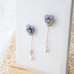 受注生産 true face＜light violet＞ビオラピアス＊各種パーツ変更可能