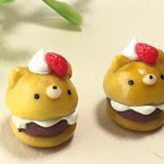 🧸 くま 生クリーム あんぱん いちご トッピング ミニチュア フード