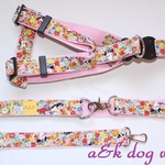 ハーネスリードセット★お花畑フレブル中型犬小型犬フレンチブルドッグパグ
