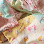 * ラプセニ * 93cm×93cm　パッチワークと6重ガーゼのブランケット　ベビーおくるみ　ひざ掛け   インテリア Hello baby!!