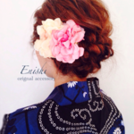◇再販◇  はんなり ダリアのヘアクリップpink×beige