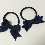 【送料無料(普通郵便のみ)】こども用フォーマルリボン〈小〉（ヘアゴム：濃紺）