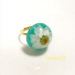 花かんざし グリーンレジンリング