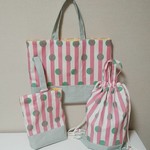 入園入学 3点 セット(レッスンバッグ･シューズバッグ･ナップサック) ストライプ ドット