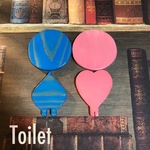 癒しの雑貨、トイレマーク★セレストブルー&ロータスピンク★