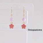 ❀華麗な花❀ 桜とクンツァイトのピアス（ピンク）