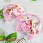 🆕キッズ用✨ゆめかわ♡カラフルハート柄リボンのヘアゴム