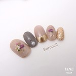 押し花のアンティークネイルチップ139