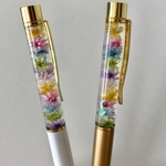 ハーバリウムボールペン  rainbow white & gold 🌈