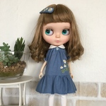 blythe   outfit カモミール刺繍ワンピース&パッチンピン