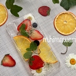 iPhoneケース各機種対応（受注） フレッシュオレンジ🍊と苺🍓のケース♡