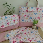 【オーダー予約品】ｔ様専用＊ピンク系プリンセス柄入園セット　通園バッグ　ランチセット