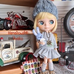 ＊定番ストライプのローウエストワンピース＊7点セット＊ blythe outfit＊ブライス ＊