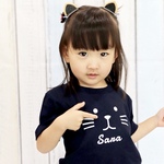 長袖あります♪お名前入りTシャツ【ネコ】